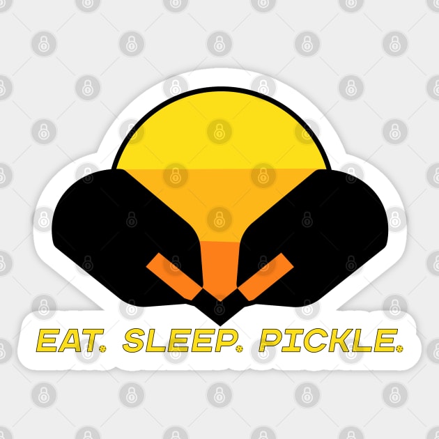 Pickleball Design Eat Sleep Pickle Sticker by Punderstandable